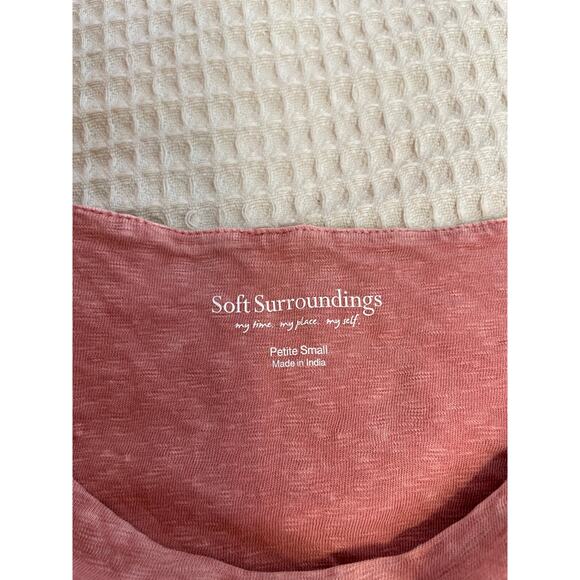 Soft Surroundings Blush 3/4 Sleeve Eyelet Handkerchief Hem Midi Dress P Small - Picture 8 of 14